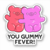 Gummy Fever Funny Snoep Pun Sticker (Voorkant)