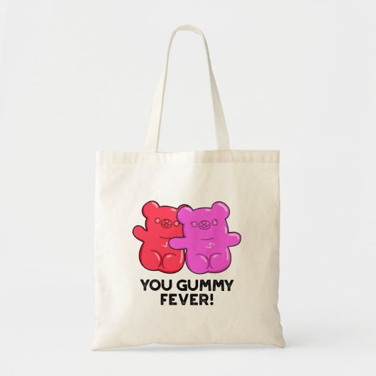 Gummy Fever Funny Snoep Pun Tote Bag (Voorkant)