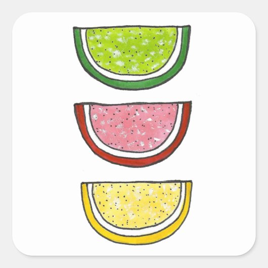 Gummy Fruit Snoep Passover Jelly Fruit Slicks Vierkante Sticker (Voorkant)