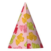Gummy Koe Tropisch Fruit Roze Feesthoedjes (Achterkant)