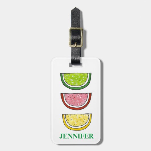 Gummy Snoep Citrus Fruit Slices Passover Sweets Bagagelabel (Voorkant verticaal)