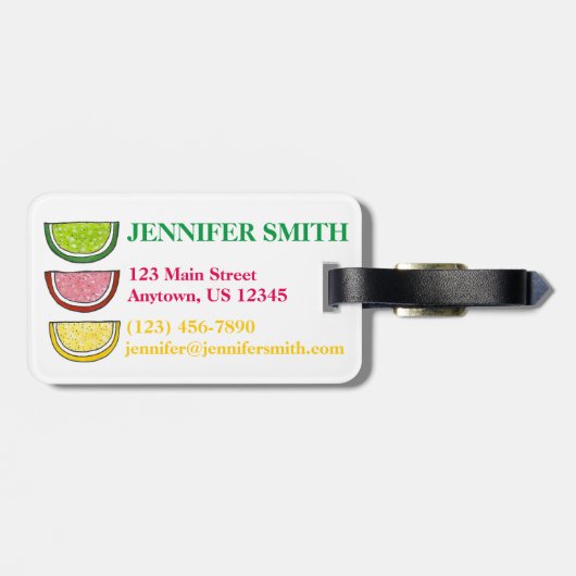 Gummy Snoep Citrus Fruit Slices Passover Sweets Bagagelabel (Achterkant horizontaal)