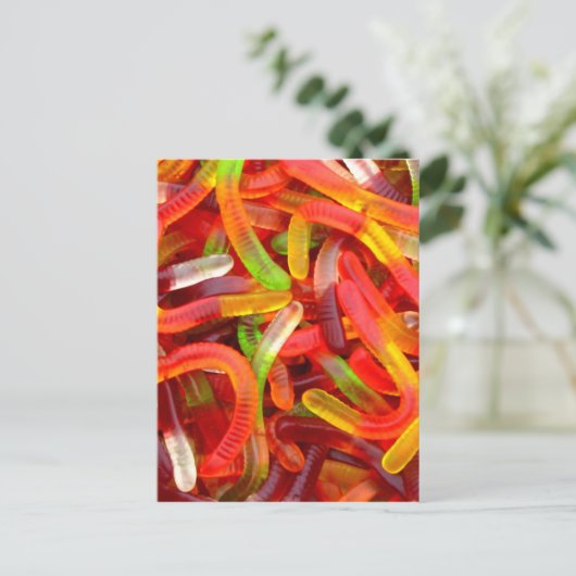 Gummy Worm Briefkaart (Staand voorkant)