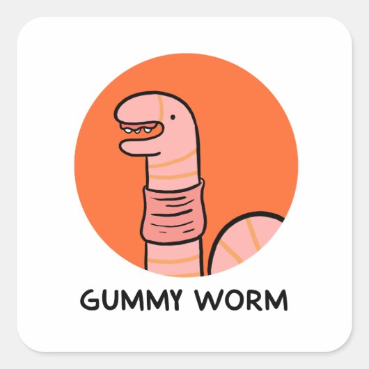 Gummy Worm Bug Pun Sticker (Voorkant)