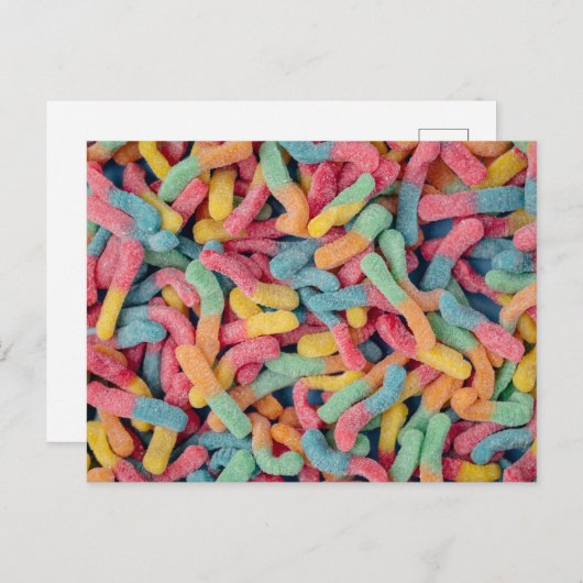 Gummy Worms Briefkaart (Voorkant / Achterkant)