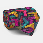 Gun Colorful Shooting Shooter Vibrant Stropdas (Opgerold)