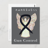 Gun Control Awareness Black Ribbon Custom Cards Briefkaart (Voorkant / Achterkant)