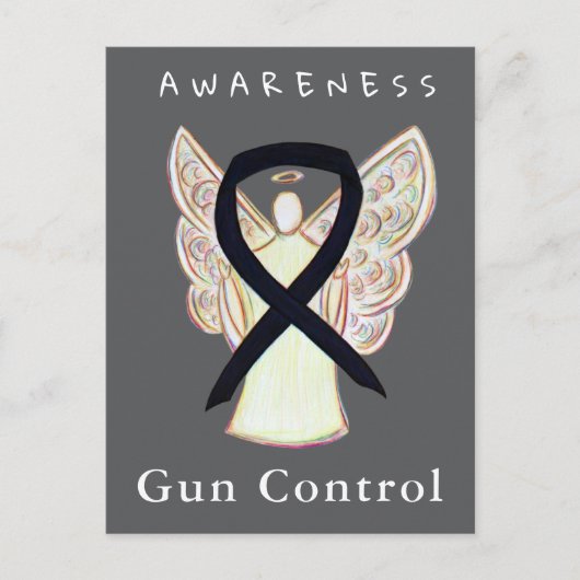 Gun Control Awareness Black Ribbon Custom Cards Briefkaart (Voorkant)