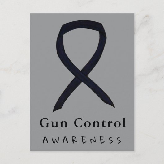 Gun Control Awareness Black Ribbon Postcards Briefkaart (Voorkant)