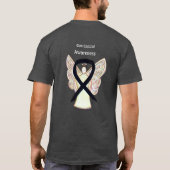 Gun Control Black Awareness Ribbon Angel T-Shirt (Achterkant)