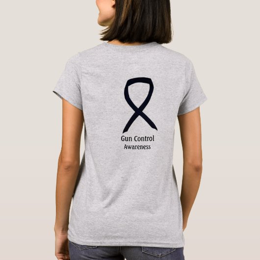 Gun Control Black Awareness Ribbon Custom Shirt (Achterkant)