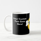 Gun de moji met uw eigen aangepaste tekst omhoog koffiemok (Links)