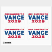 Gun Owner for Vance 2028 Rechthoekige Sticker (Vel)