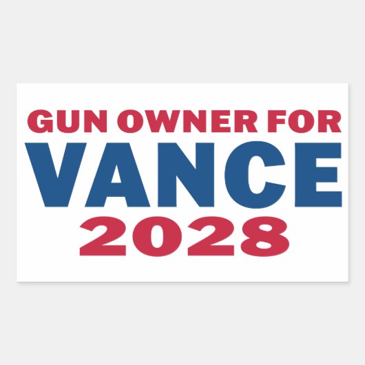 Gun Owner for Vance 2028 Rechthoekige Sticker (Voorkant)