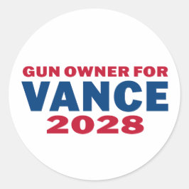 Gun Owner for Vance 2028 Ronde Sticker