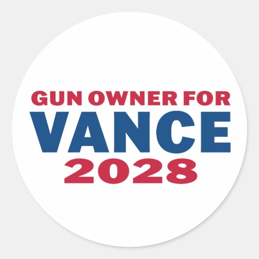 Gun Owner for Vance 2028 Ronde Sticker (Voorkant)