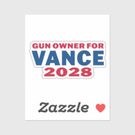 Gun Owner for Vance 2028 Sticker