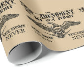 GUN PERMITEIT 2ND AMENDMENT WRAPPING PAPER CADEAUPAPIER (Rol Hoek)