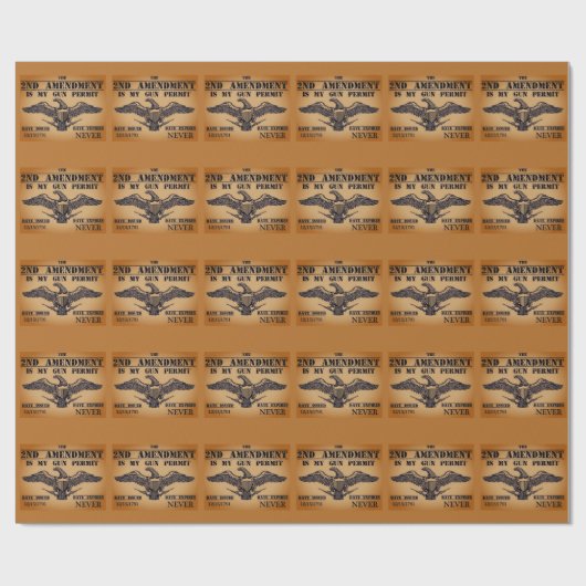 GUN PERMITEIT 2ND AMENDMENT WRAPPING PAPER CADEAUPAPIER (Vlak)