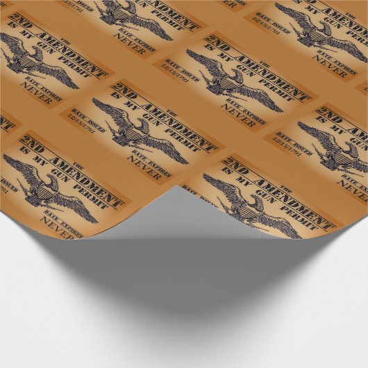 GUN PERMITEIT 2ND AMENDMENT WRAPPING PAPER CADEAUPAPIER (Hoek)