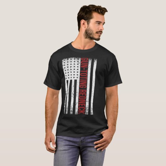 GUN TOTING REDNECK FLAG T-SHIRT (Voorkant volledig)