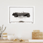  Gunboat Roadster Automobile Ad uit 1919 Poster (Keuken)