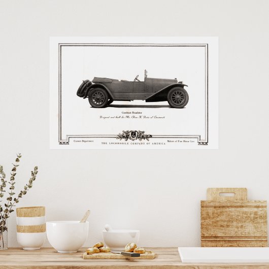  Gunboat Roadster Automobile Ad uit 1919 Poster (Keuken)