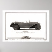  Gunboat Roadster Automobile Ad uit 1919 Poster (Voorkant)