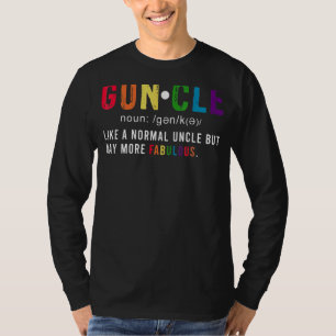 Guncle Uncle Gay Fabulous Geweldige LGBTQ Vaders D T-shirt