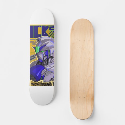 Gundam geïnspireerde skateboard deck (Voorkant)