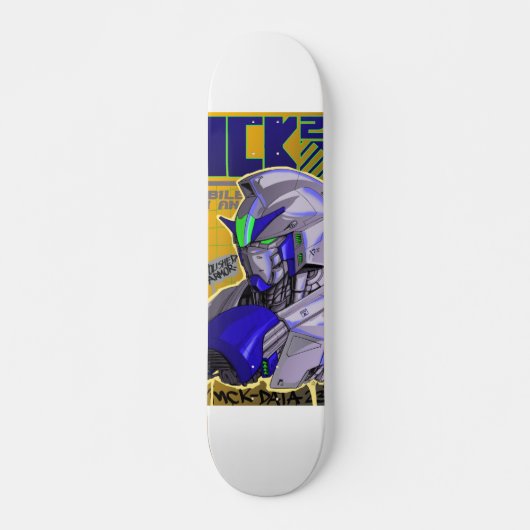 Gundam geïnspireerde skateboard deck (Voorkant)