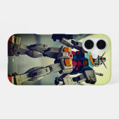 Gundam-robot hoes voor mobiele telefoon in vintage iPhone 16 hoesje (Achterkant horizontaal)