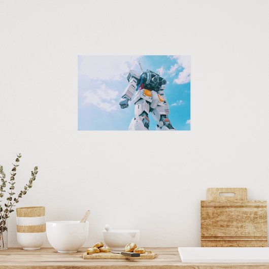 Gundam RX 78 mobiel zijpantservormig ontwerp Poster (Keuken)