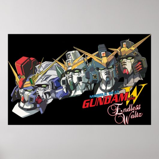 Gundam Wing Enless Waltz Alle vijf Poster (Voorkant)