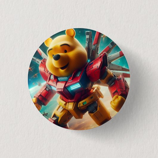 Gundam Winnie de Pooh 1 Ronde Button 3,2 Cm (Voorkant)
