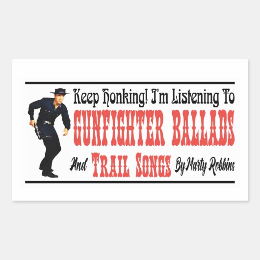 Gunfighter Ballads en Trail Songs Rechthoekige Sticker (Voorkant)