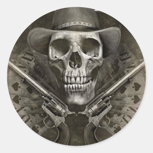 Gunfighter Ronde Sticker (Voorkant)