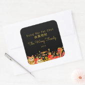 Gung Hei Fat Choi | Gelukkig nieuwjaar Vierkante Sticker (Envelop)