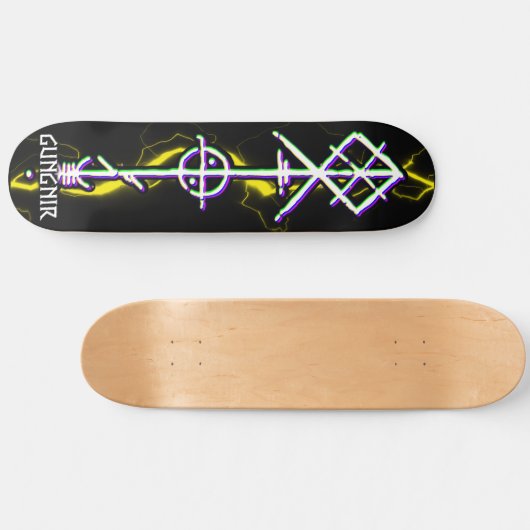 Gungnir Odin Spear White Persoonlijk Skateboard (Horizontaal)