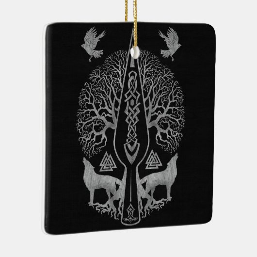 Gungnir - Spear of Odin and Tree of life - Keramisch Ornament (Rechts)