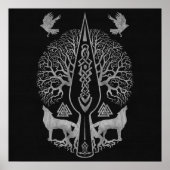 Gungnir - Spear of Odin and Tree of life - Poster (Voorkant)