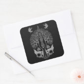 Gungnir - Spear of Odin and Tree of life - Vierkante Sticker (Envelop)