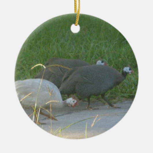 Guniea Fowl-Ornament Keramisch Ornament (Voorkant)