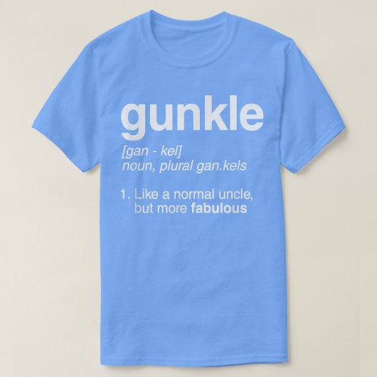 Gunkle Dictionary Definition Funny Gay oom Pride T-shirt (Design voorkant)