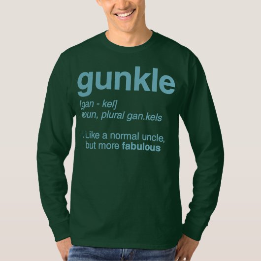 Gunkle Dictionary Definition Funny Gay oom T-shirt (Voorkant)
