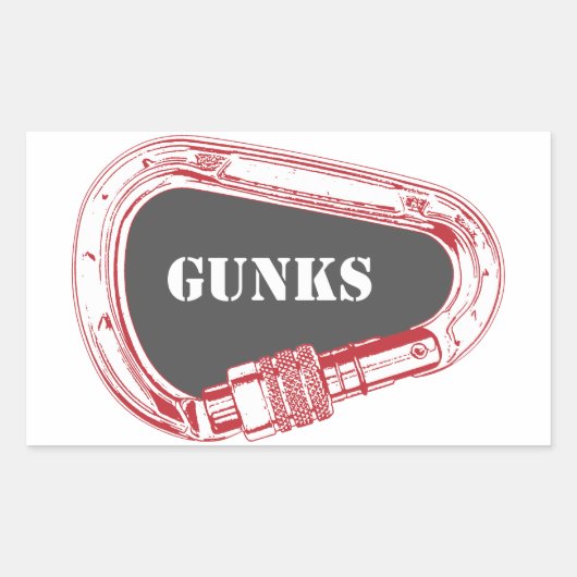 Gunks climate carabiner rechthoekige sticker (Voorkant)