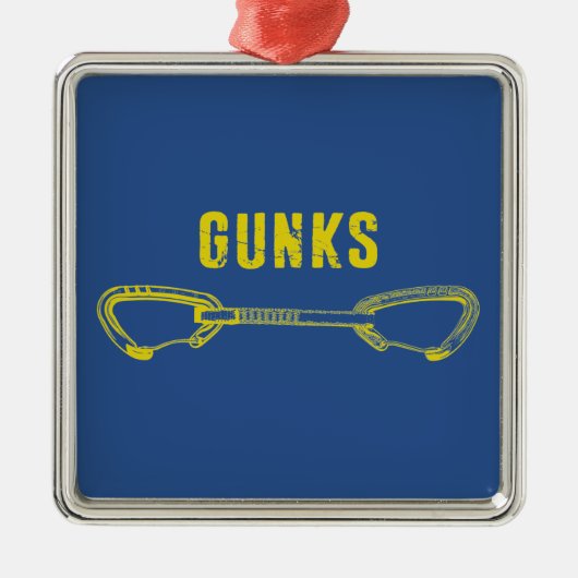 Gunks Klimmen Quickdraw Metalen Ornament (Voorkant)
