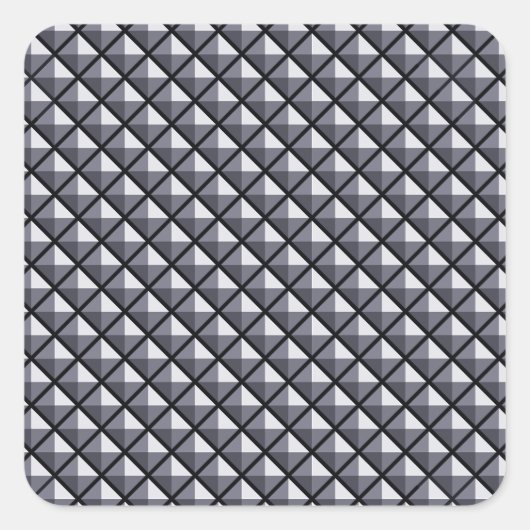 Gunmetal grijs, metallisch, gebogen raster vierkante sticker (Voorkant)