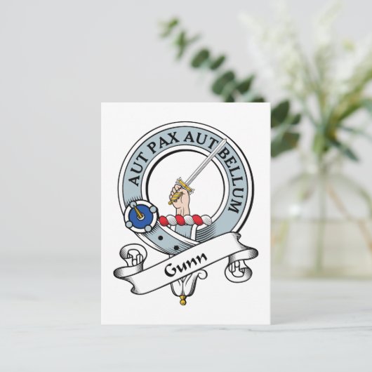 Gunn Clan Badge Briefkaart (Staand voorkant)