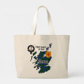 Gunn Clan Badge & Tartan Map of Scotland  Grote Tote Bag (Achterkant)